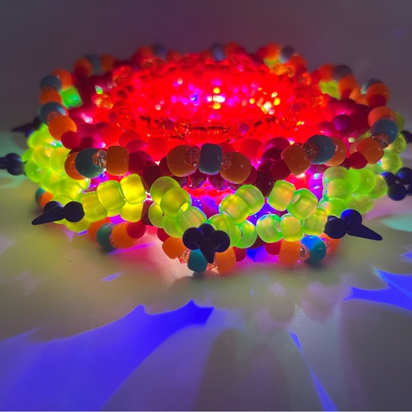 🪔”Diwali Festival of Lights”🪔 3D UFO PLUR Rave Custom Kandi Cuff - Picture 9 of 9